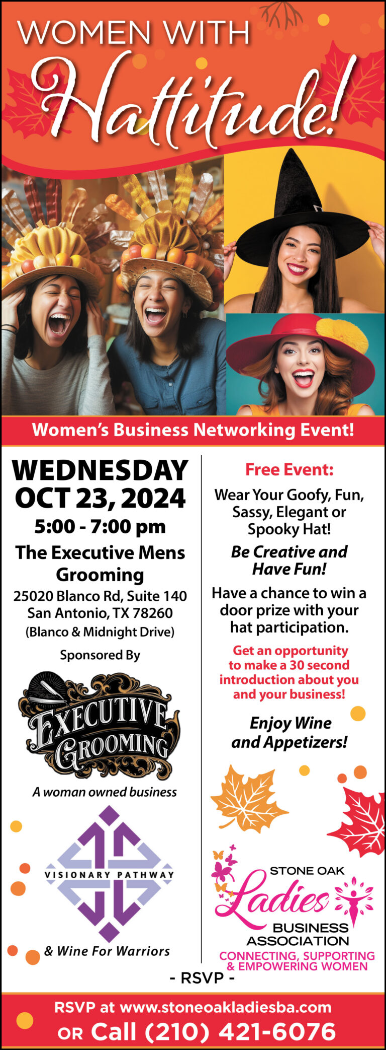 Stone Oak Ladies Business Association Hattitude Mixer October 2024