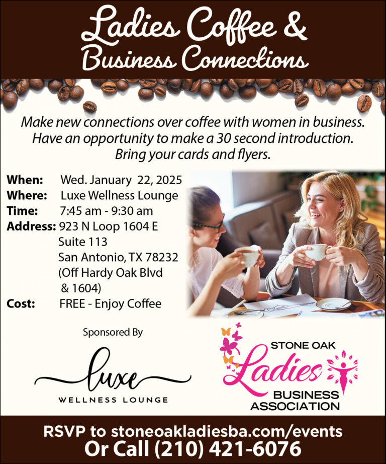 Stone Oak LAdies Business Association Coffee Connections January 2025